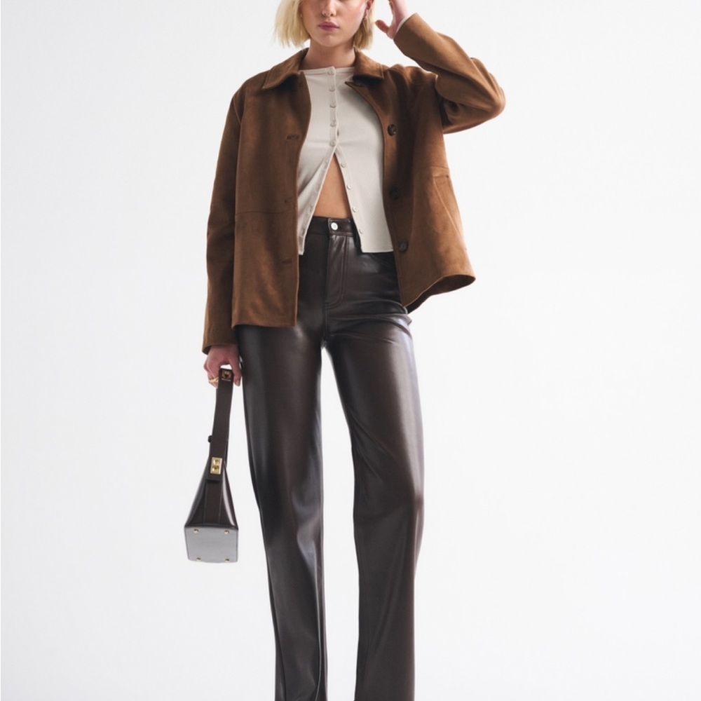 Abercrombie High Rise 90s Relaxed Vegan Leather Pants